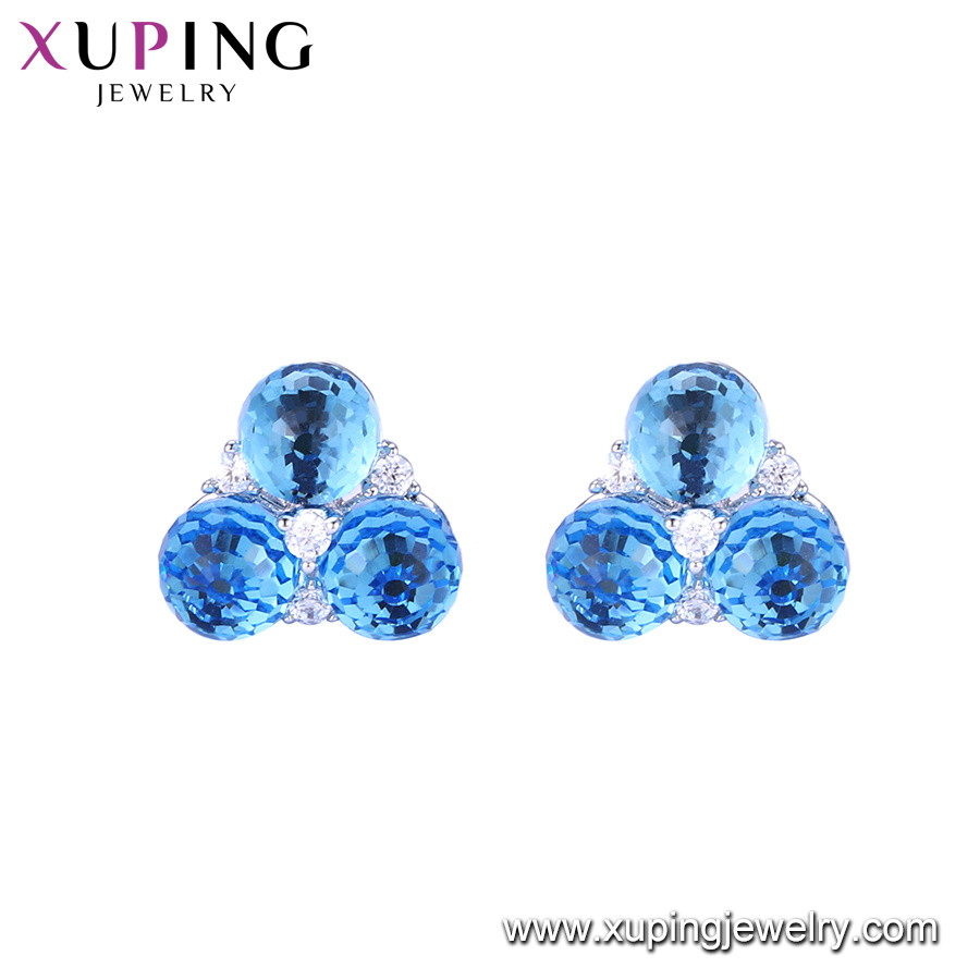 Xuping New Designed Circle Shape Inlay Heart Diamond Crystals From Swarovski Dubai Earrings