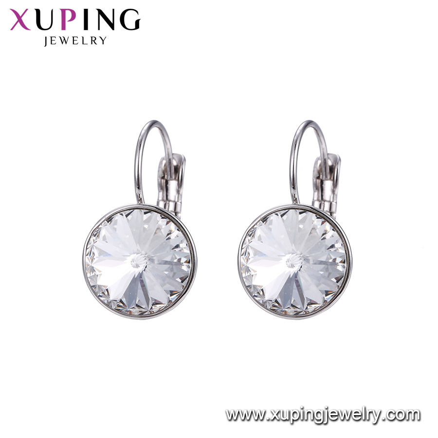 Xuping Crystals From Swarovski New 2017 Latest Gold Earring Designs, Earring Factory China