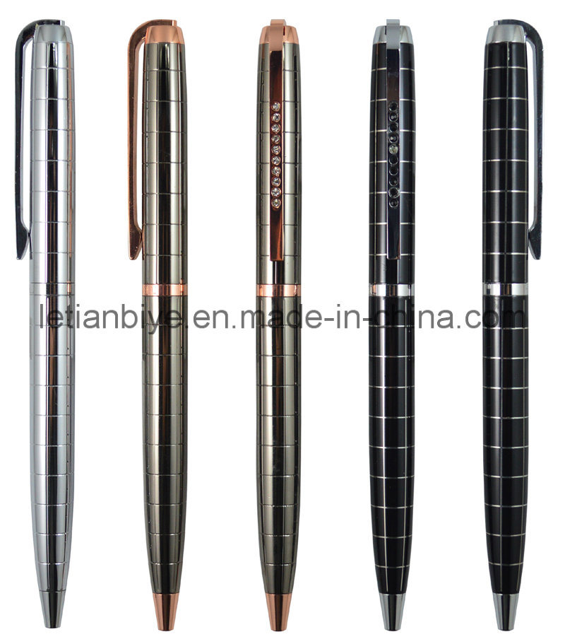 Unquie Promotion Metal Ball Pen with Crystal on Clip (LT-C578)