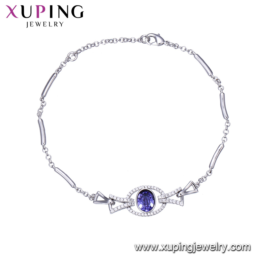 Xuping Silver Color Bracelet, Crystals From Swarovski jewelry