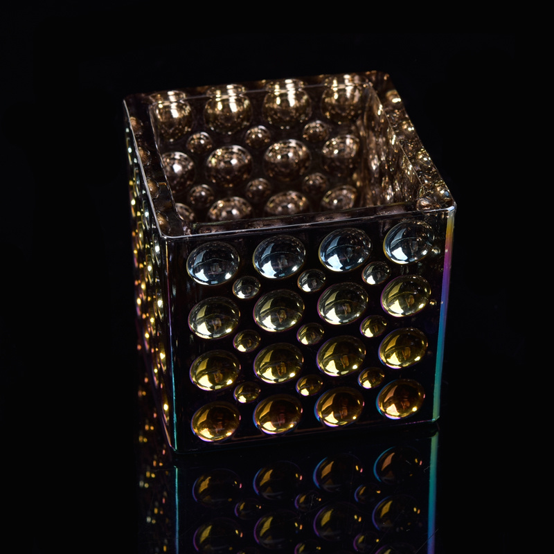 Iridescent Candle Jar with Debossed DOT Pattern