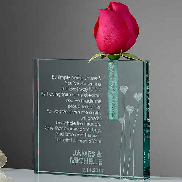 Loving Heart Craft Personalized Glass Crystal Bud Vase Wholesale Table Favor Wedding Decoration for Souvenirs Gift (#9387)