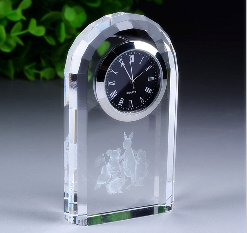 Customized Logo Business Gift Decoration Crystal Clock