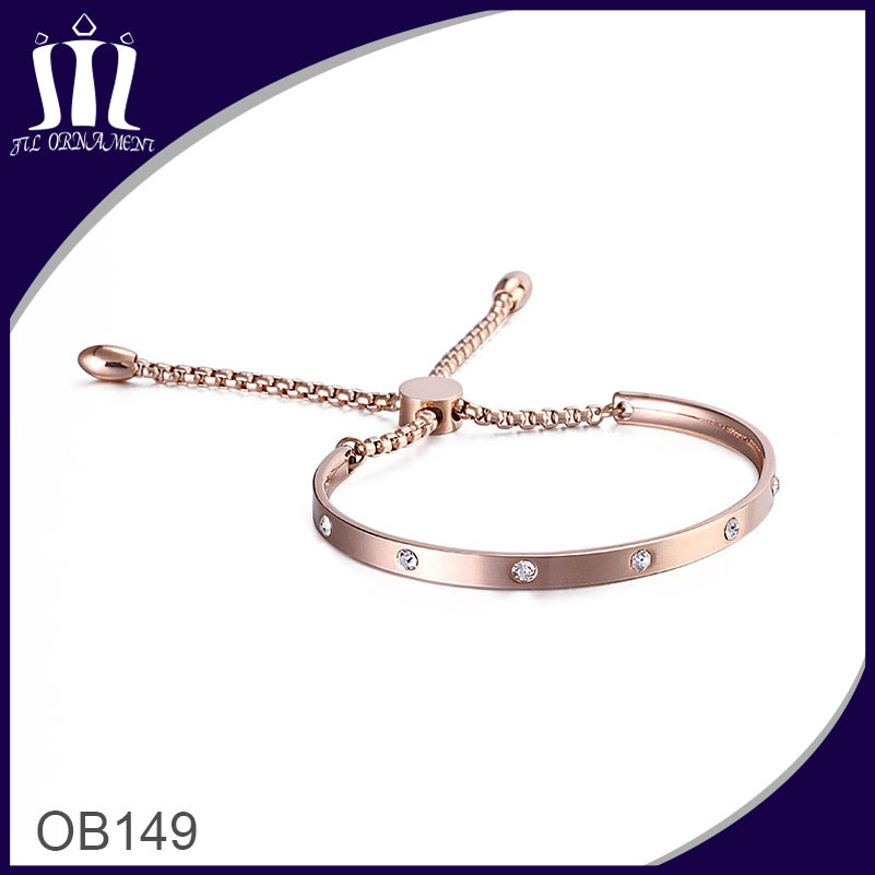 Adjustable Round Package Set Zircon Chain Bracelet with Round Box