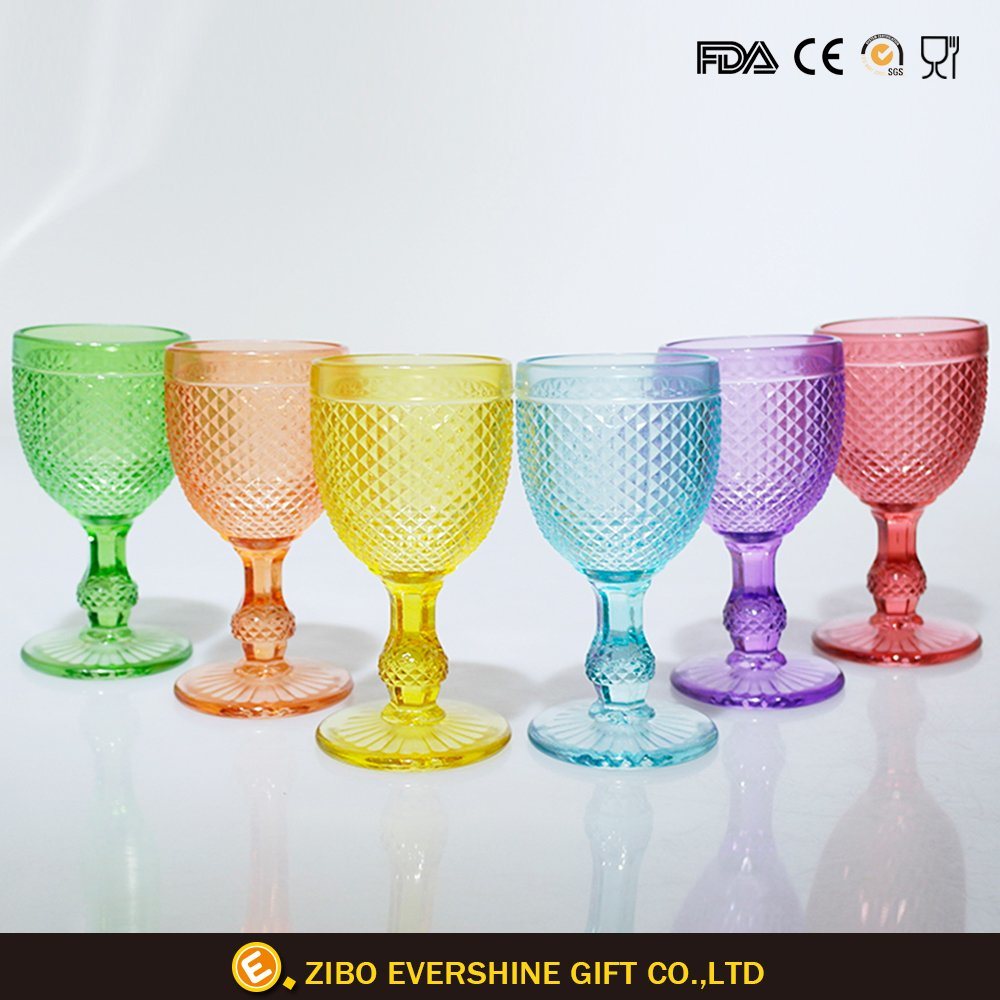 Colorful Glass Goblet Wine Hot Sale