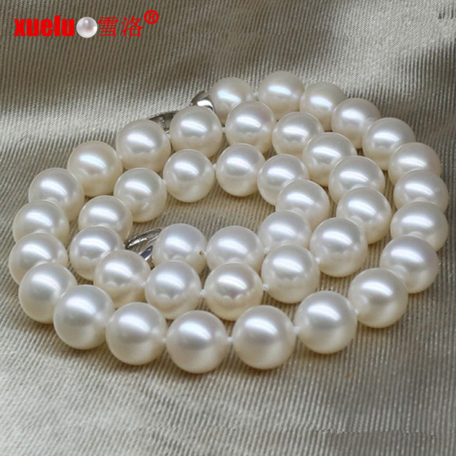 12-14mm Large Natural Round Freshwater Pearls Necklace Jewelry
