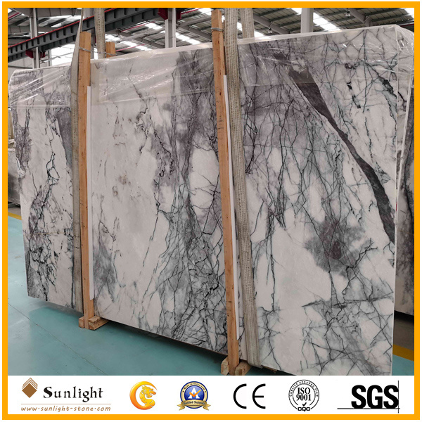 Imported White Marble Slabs, Italy White Ice Jade Marble for Vanity Tops/ Flooring/Wall