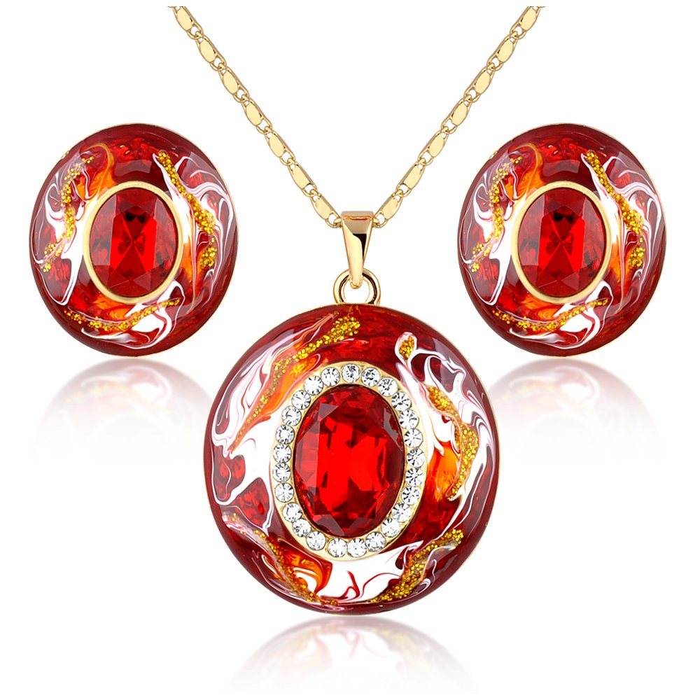 New Item Beautiful Resin Fashion Jewellery Earring Necklace Jewelry Set