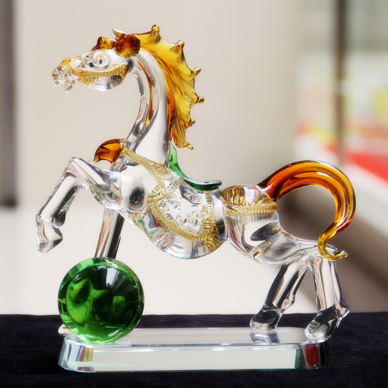 Nice Glass Crystal Running Horse for Souvenir Gift