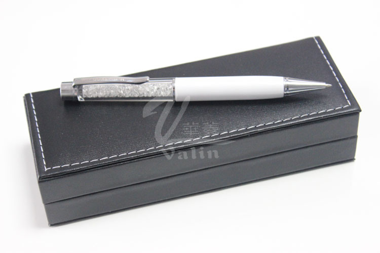 White Metal Gift Item Crystal Pen with Gift Box