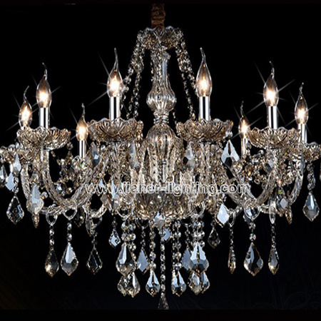 Traditional Style Crystal Glass Chandelier in Brown