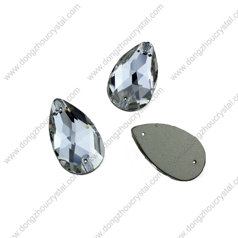 China Wholesale High Refraction Lead Free Machine Cut Decorative Flat-Back Loose Glass Beads with Hole for Dresses