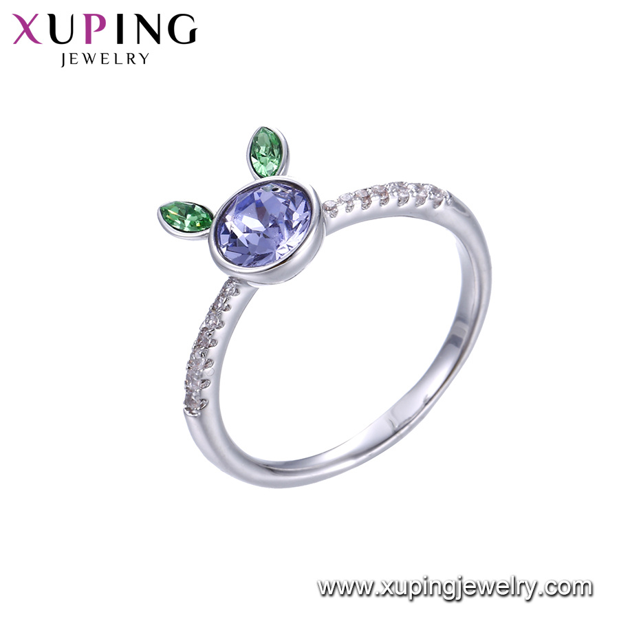 Xuping Engagement Fashion Jewelry Saudi Arabia Wedding Ring Gold Plated Crystals From Swarovski