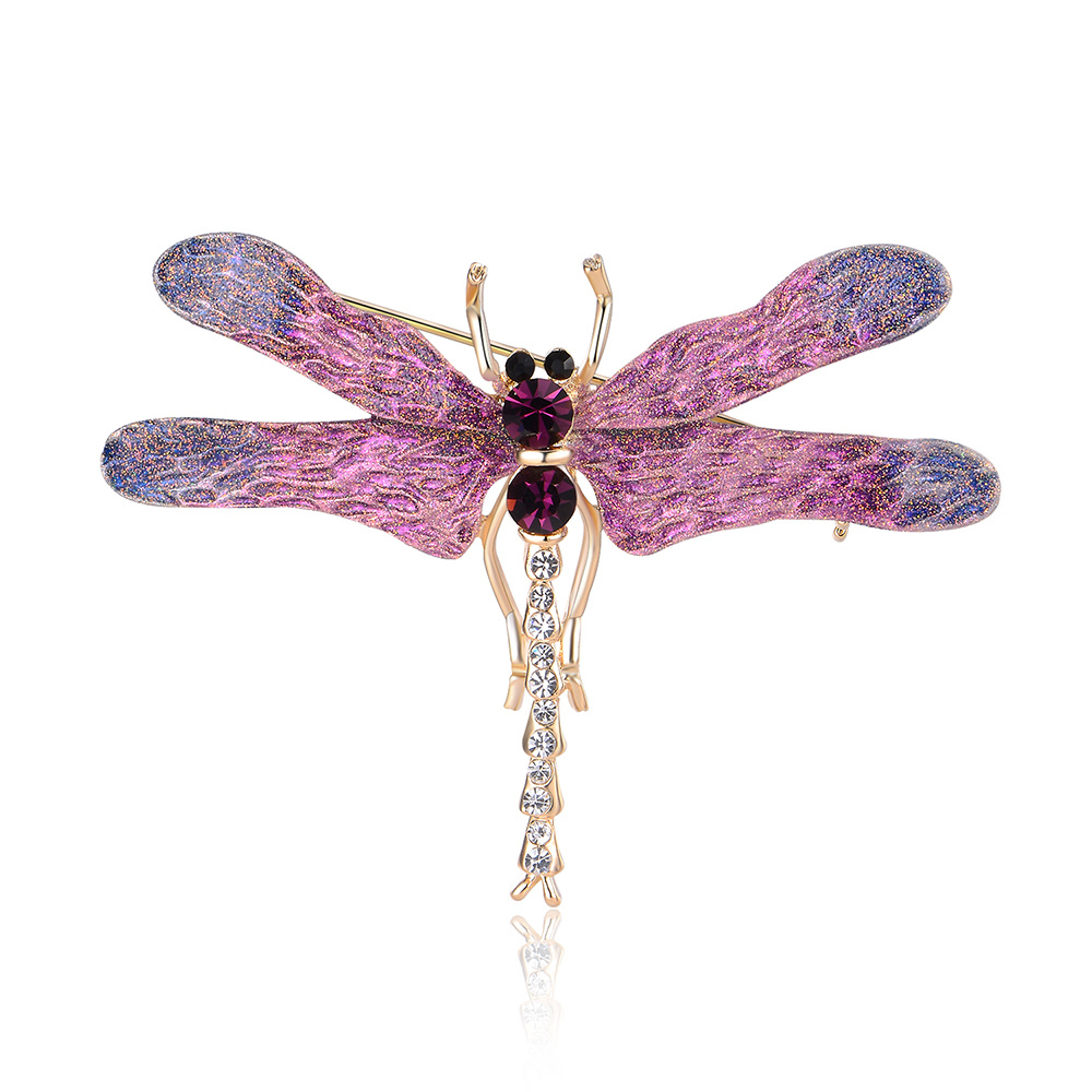 New Fashion Jewelry Enamel Animal Colorful Dragonfly Rhinestone Brooch