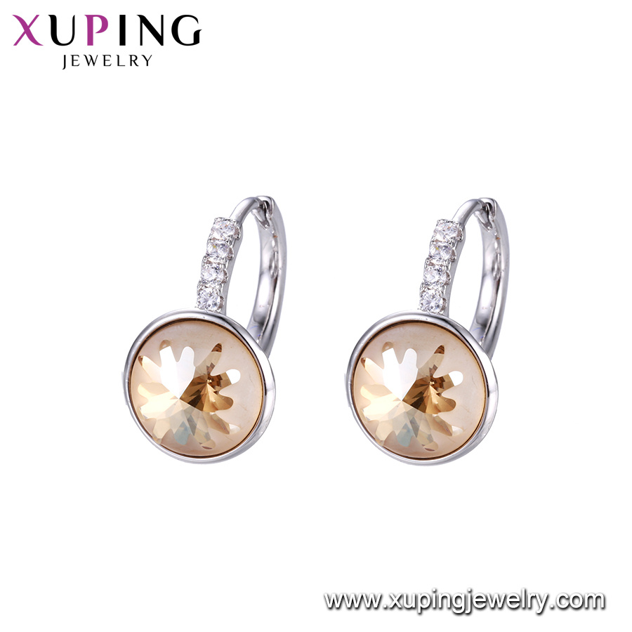 Xuping Big Earring Designs Fashion Indian Gold Crystals From Swarovski Women Studs Earring