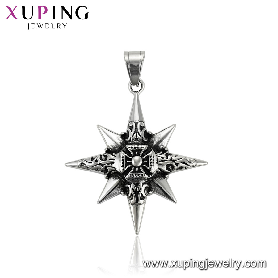 33897 Xuping Industrial Pendant Zircon Inlayed Stainless Steel Material Wholesale Silver Star Shape Pendants