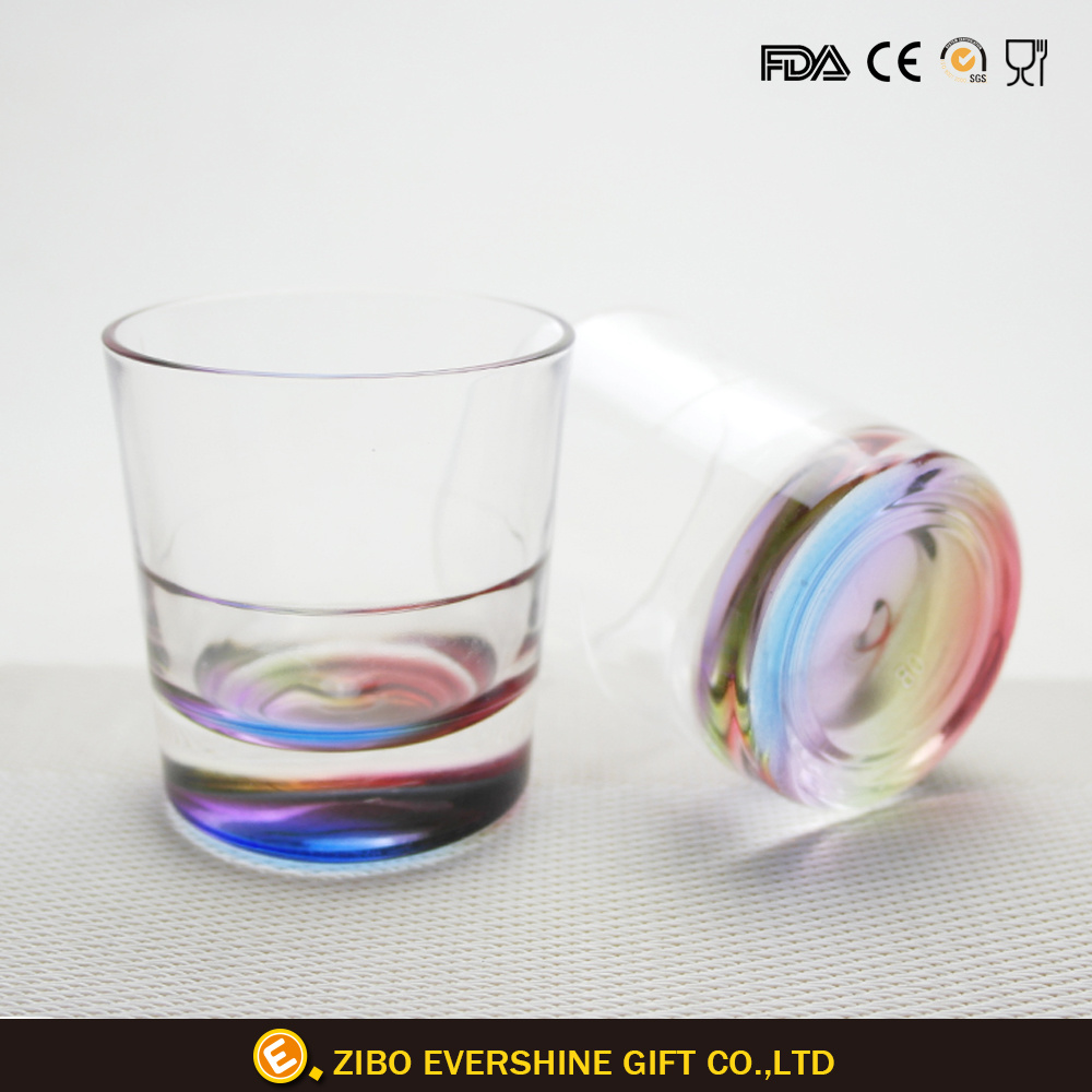 40ml Two-Double Shot Glass with Multicolor Thick Bottom