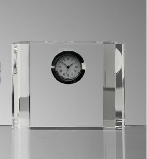 Transparent Square Shape Crystal Clock & Wedding Gift