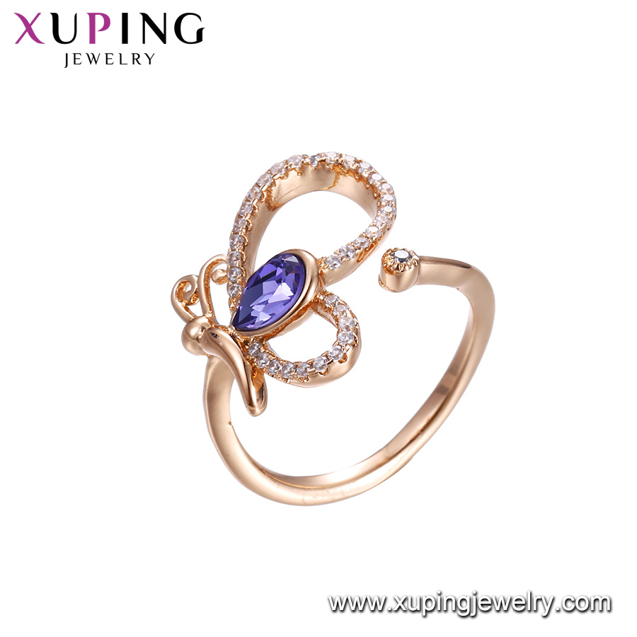 Xuping Hot Sale Fashion Crystals From Swarovski Pakistani Gold Ring Designs