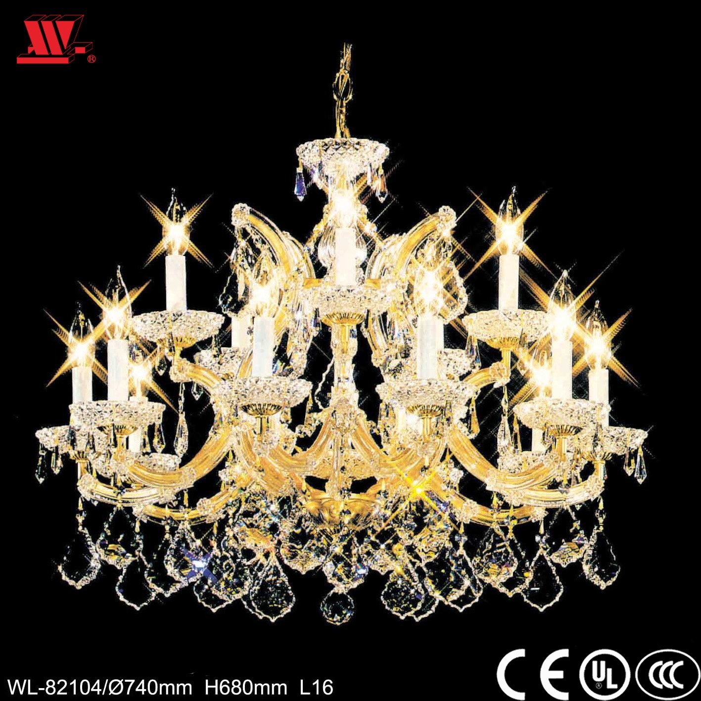 Crystal Chandelier with Glass Chains 82104