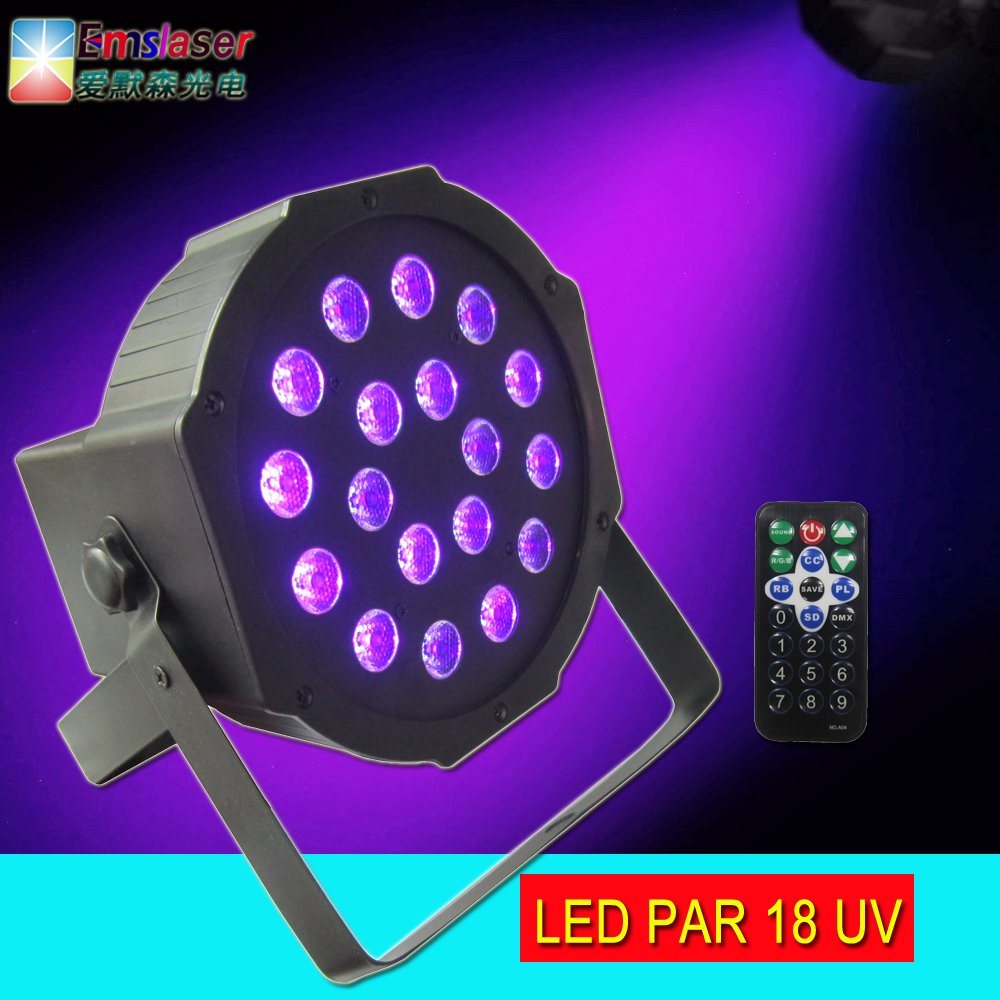 18 1W LED UV Bar Black PAR Lighting with Remote for Stage