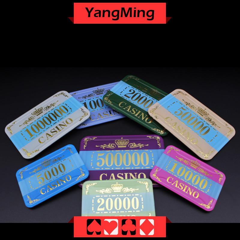 Acrylic Crystal / Poker Chips Crown Bronzing Casino Square Chips Can Be Custom (YM-CP004)