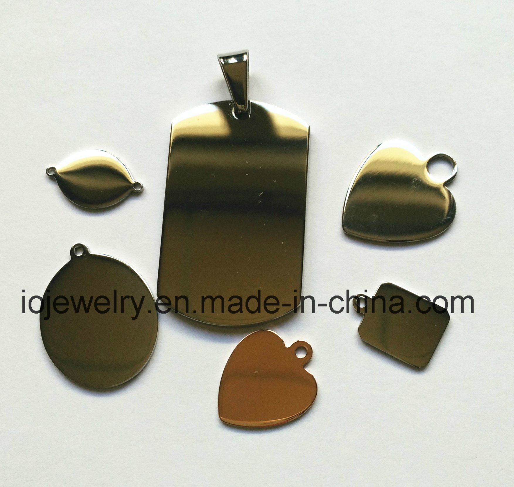 Mirror Polishing Ss Engraving Tags Square Round Heart Oval Shape