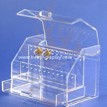 Clear Organic Glass Jewelry Display Cabinet