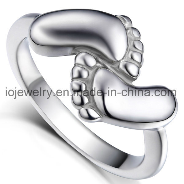 USA Hot Selling Steel Ring Footprint Baby Jewelry