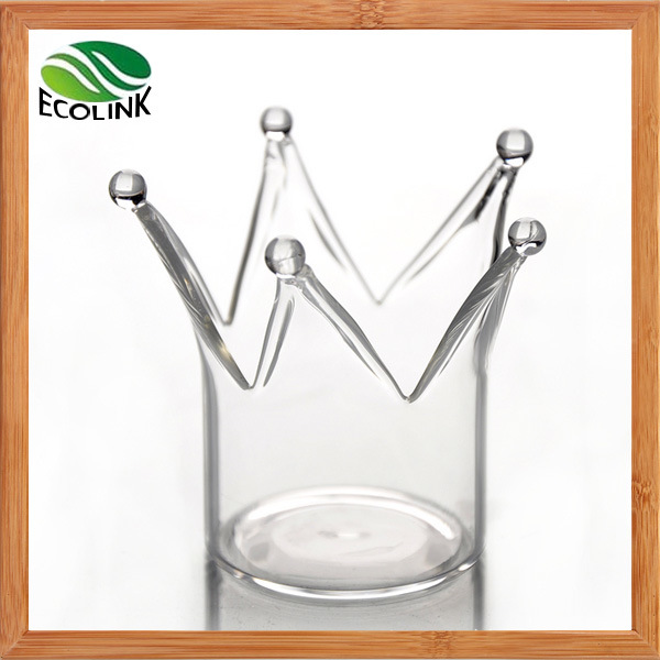 Crown Crystal Glass Candle Holder