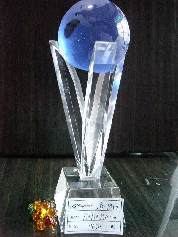 Crystal Trophy, New Design Crystal Blue Ball Trophy (JD-JB-002)