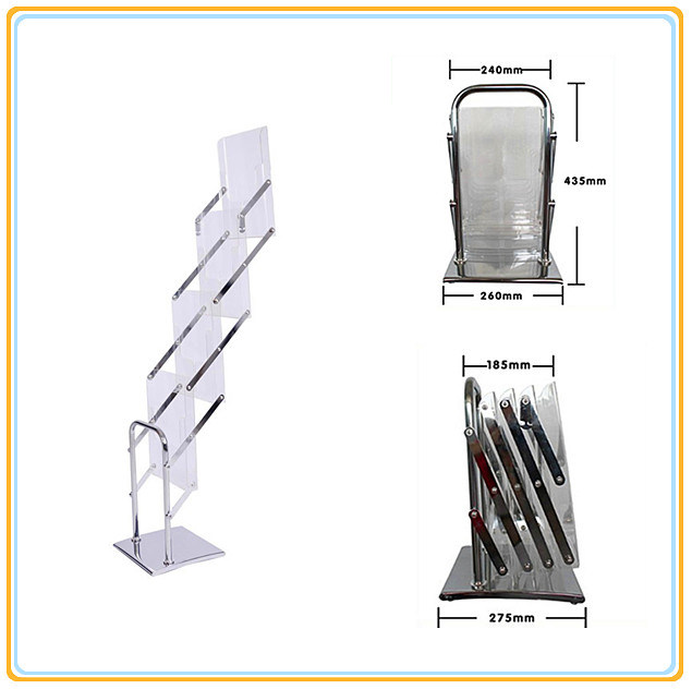 A4 Crystal Folding Magazine Material Stand/Acrylic Brochure Holders