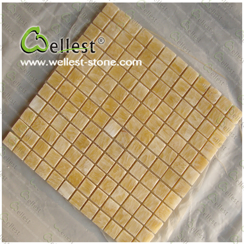 J116 Tanslucent Exotic Yellow Honey Onyx Mosaic for Backgroud/Floor/Wall/Bathroom