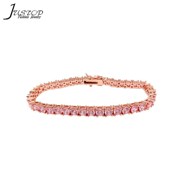 Crystal Gemstone Cubic Zirconia Stone Tennis Bracelet for Women