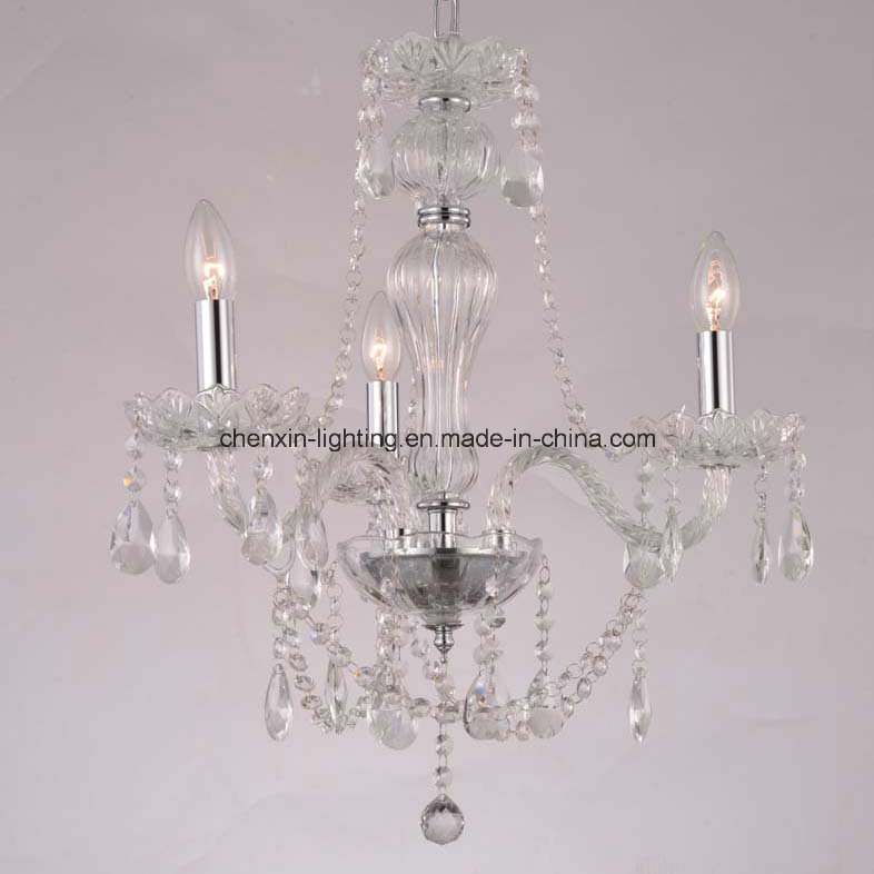 Classic Three Lamp Crystal Chandelier for Home Lighting