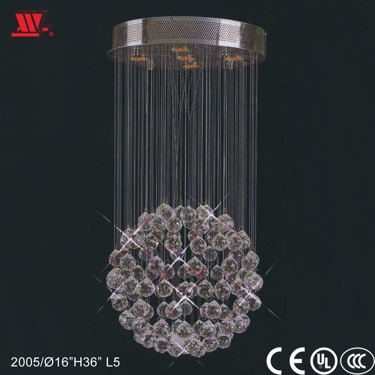Crystal Pendant Lamp with Glass Decoration 2006A-20-36