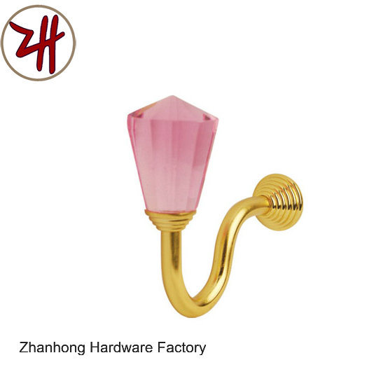 Zinc Alloy Beautiful Window / Curtain Hook with Color Crystal (Zh-8701)