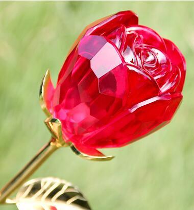 Hot Sale Crystal Crafts Glass Rose Flower