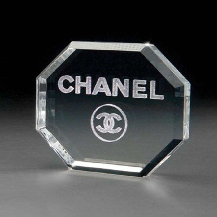 Crystal Glass Octagon Shape Paperweight-Free Engraving
