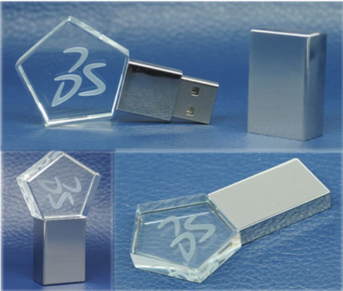 Crystal Star Shape Metal USB Flash Disk Acrylic Transparent USB Flash Drive (C004)