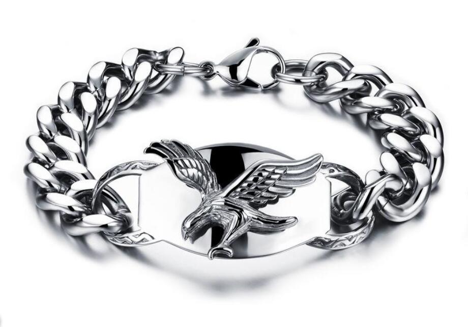 Hot Personality Eagle Design Man Bracelets Fashion Stainless Steel Link Chain Friendship Jewelry Cool Accessories