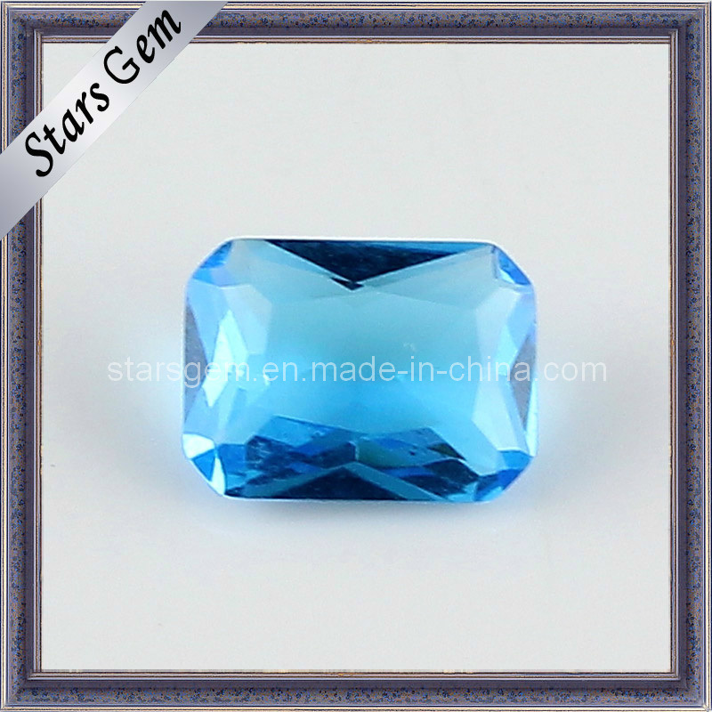 Aquamarine Rectangle Shape Octagon Cut Glass