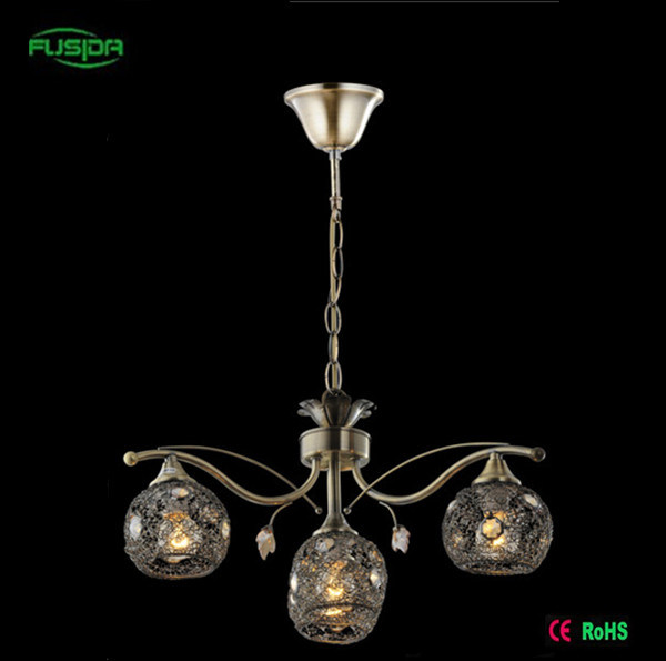 Smart Lighting with Iron Crystal Pendant Light for Vintage Decoration