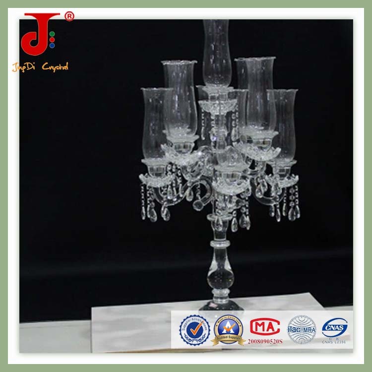 Crystal Glass Candle Holder with Light Cover (JD-CC-003)