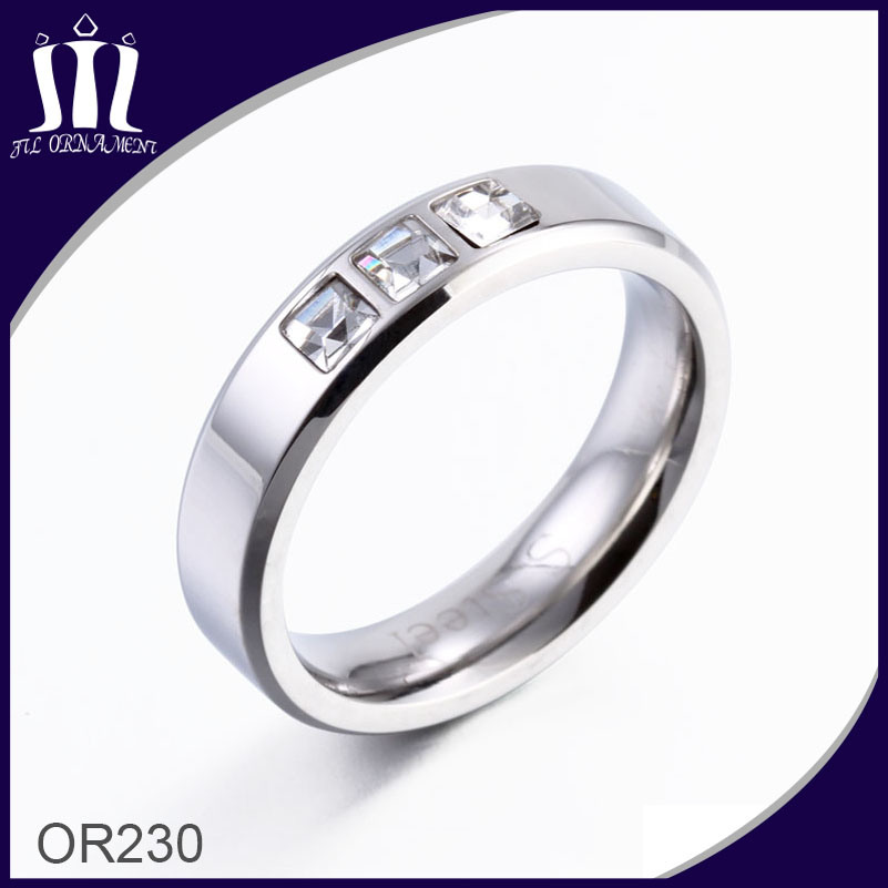 3 Stones Stainless Steel Ring