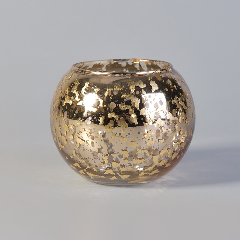 High End Candle Jar with Gold Mercury