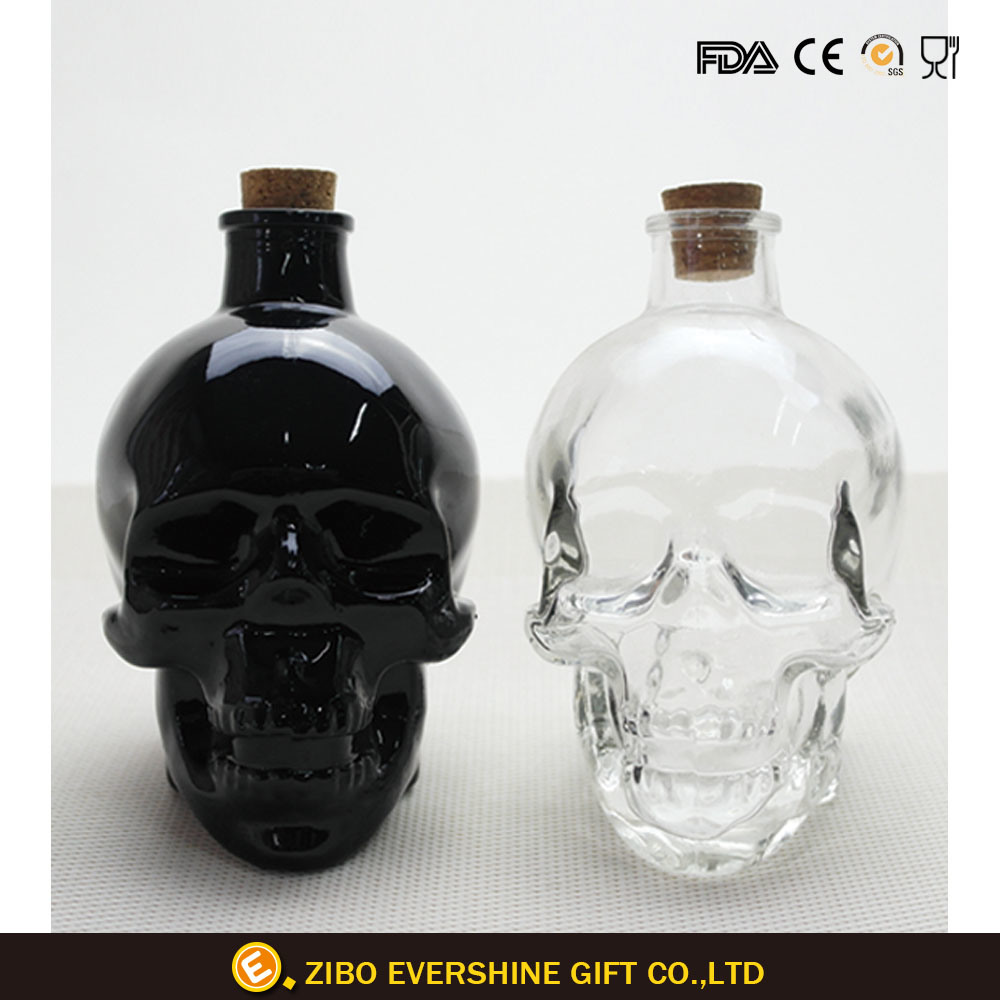 Crystal Skull Shape Glass Jar