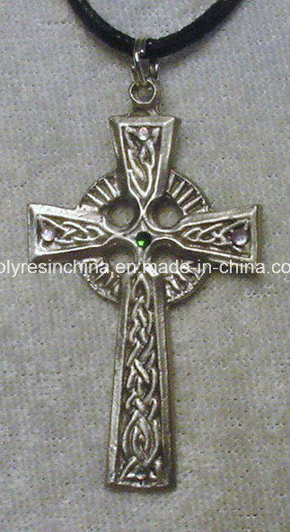 Zinc Alloy Celtic Cross Pendant (with colorful crystals)
