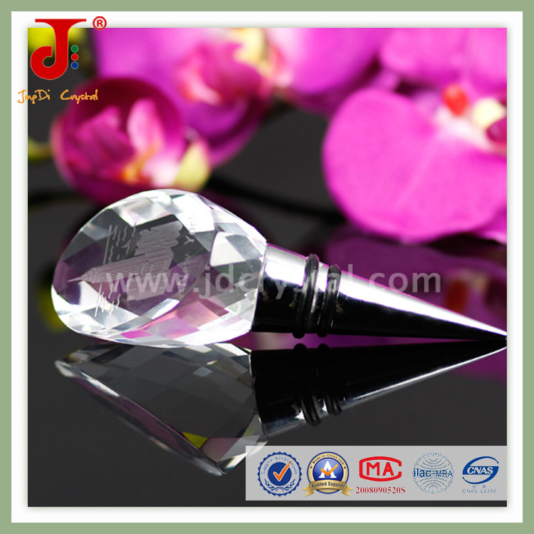 Optical Crystal Diamond Top Wine Bottle Stopper- Purple Wedding Favors