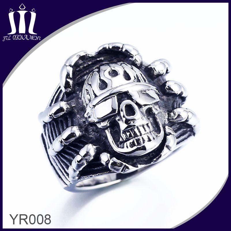 Yr008 Diecasting Stainless Skeleton Head Ring